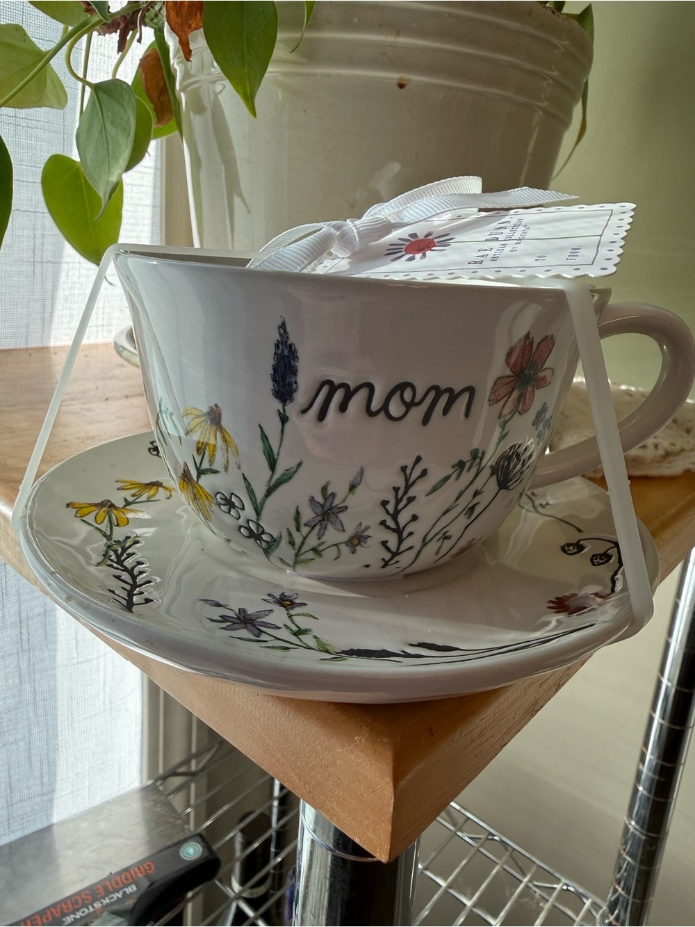 Rae Dunn “Mom” Teacup & Saucer Set